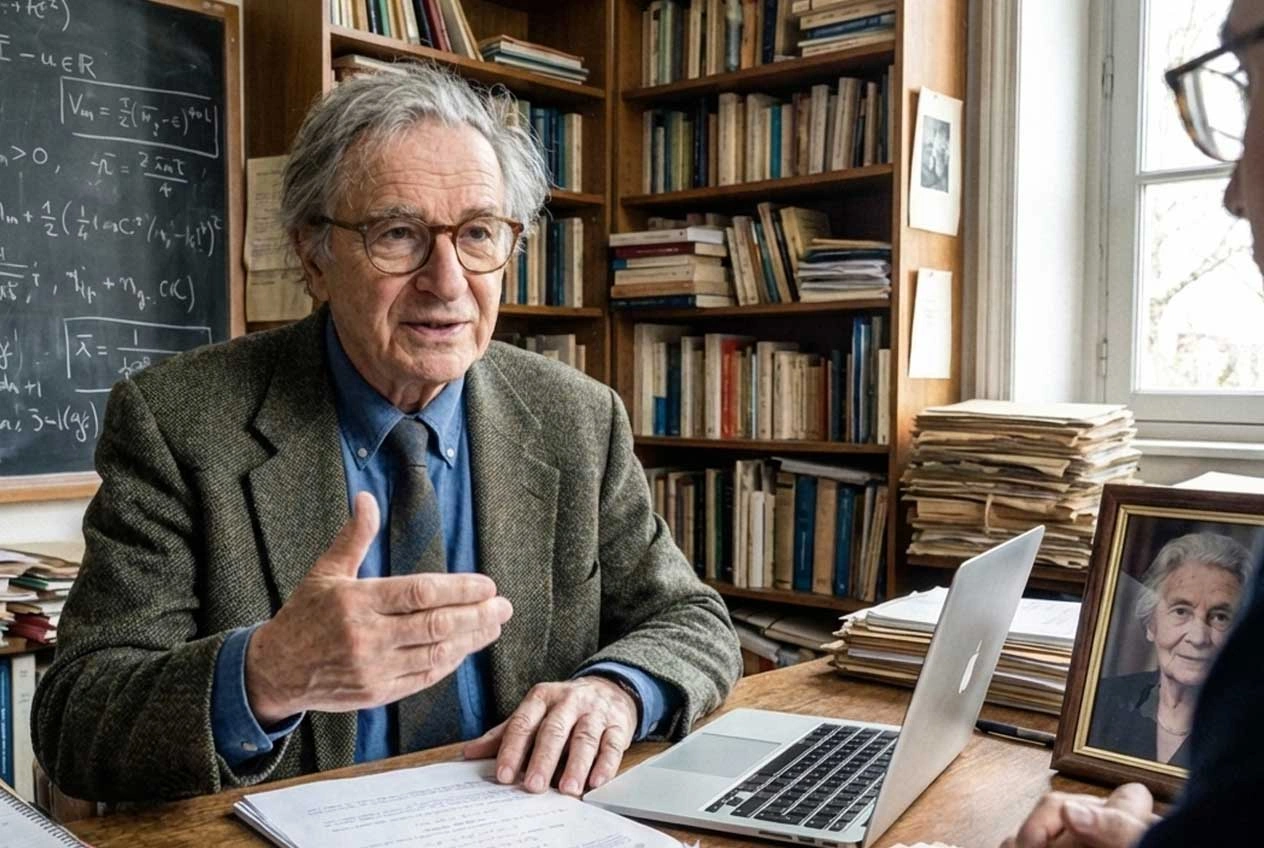 Professor Whitcombe explaining the platform's capacity limits during the interview